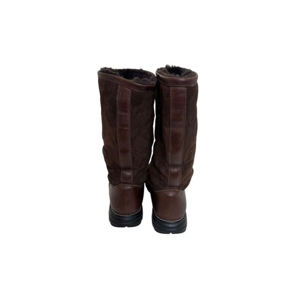 UGG Women's Brooks Tall Brown Leather Sheepskin Knee High Boots size 8 - Picture 6 of 10